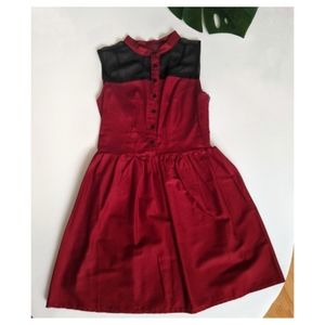 Red dress with collar